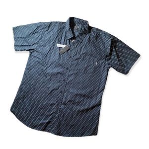 Hawks Bay USA mens button down short sleeve, size 2XL navy blue New NWT.